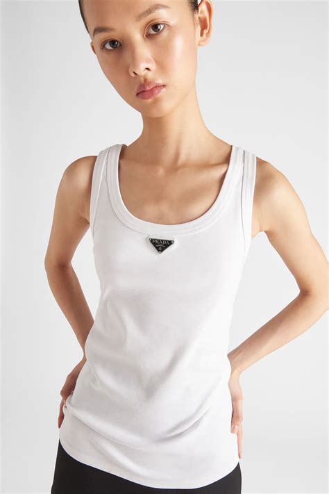 top seta bianco prada|prada tops for women.